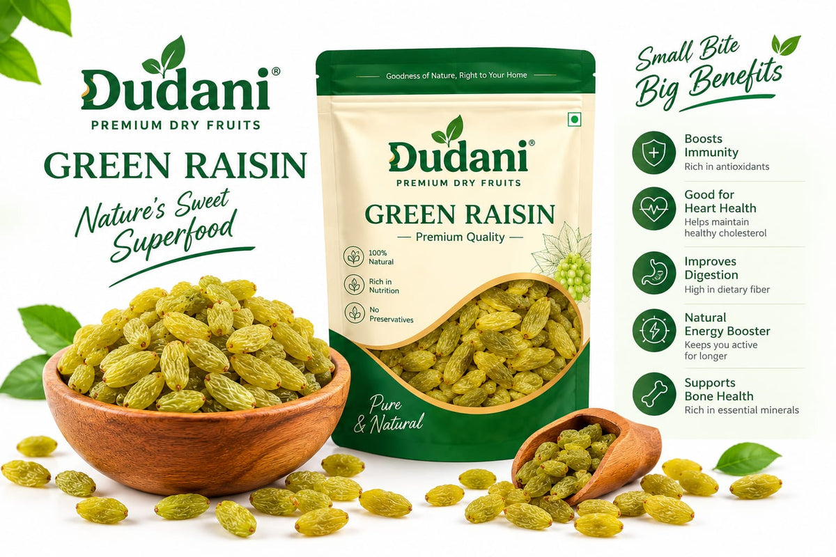 Dudani Premium Kishmish - Long Green Raisins (200g)