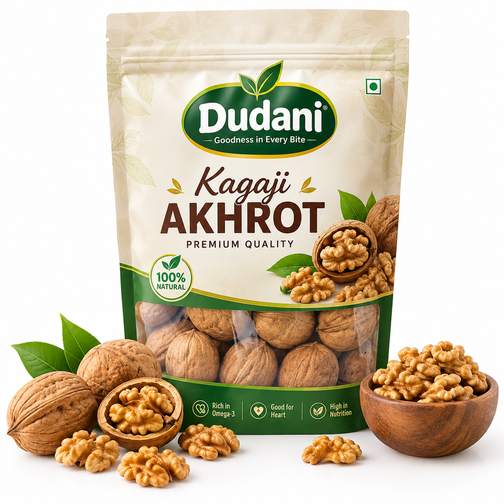 Dudani Premium Kagzi Akhrot - Soft Shell Walnuts (500g)